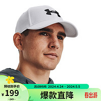 安德玛 UNDERARMOUR）春夏Blitzing男子可调节训练运动帽1376701 白色100 均码