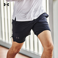 安德玛 UNDERARMOUR）春夏Launch男子7英寸二合一跑步运动短裤1376831 黑色001 XL