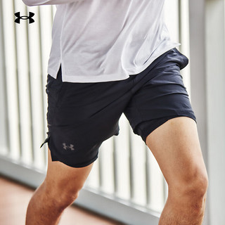 安德玛 UNDERARMOUR）春夏Launch男子7英寸二合一跑步运动短裤1376831 黑色001 XL