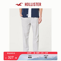 HOLLISTER2024春季修身直筒亚麻混纺松紧腰裤装 男 357361-1 浅麻灰色 L (180/86A)