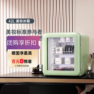 HCK 哈士奇 化妆品冰箱复古小型迷你护肤品香水面膜美容美妆46RGE