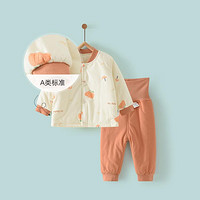 Tongtai 童泰 秋冬款衣服3个月-3岁新生儿对开棉套装男女宝宝夹棉高腰套装