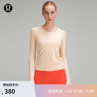 lululemon 丨Swiftly Tech 女士运动长袖T恤 2.0 *Race LW3FQFS 橙黄色/白色