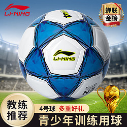 LI-NING 李寧 足球4號兒童成人少兒中考標準世界杯比賽青少年小學生幼兒四號球
