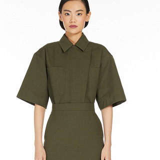 Max Mara 麦丝玛拉 女士短袖衬衫 1111054306 橄榄绿 36