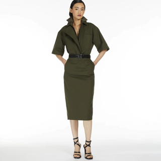 Max Mara 麦丝玛拉 女士短袖衬衫 1111054306 橄榄绿 36