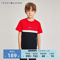 TOMMY 儿童装夏季新品男童短袖大小童纯棉轻薄短T宝宝宽松半袖