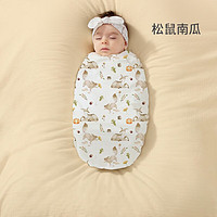 欧孕（OUYUN） 婴儿抱被防惊跳襁褓包巾睡袋新生儿宝宝春秋防踢被0-6个月包被 松鼠南瓜85cmx85cm
