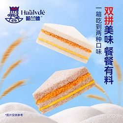 Haalvde 哈兰德 黑麦+肉松三明治14枚装全麦蛋糕早餐面包零食