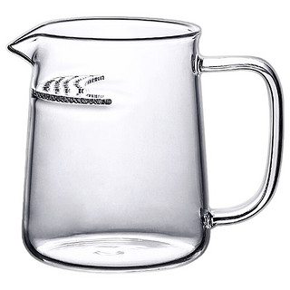 九土 耐热玻璃公道杯透明办公泡茶杯带月牙一体过滤分茶杯茶道器具 玻璃公杯