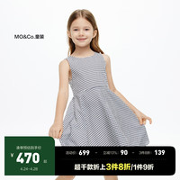little MO&Co.little moco童装24夏装女童格纹无袖背心连衣裙KBD2DRST12 黑白格色 110/56