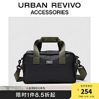 URBAN REVIVO2024夏季男士街头运动手提斜挎包UAMB40078 黑色