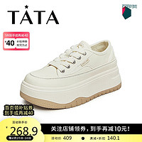 TATA 他她 秋商场同款时尚撞色百搭休闲板鞋GCV01CM3 白色 38