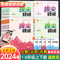 2024春拔尖特训一二三四五六年级上册下册语文数学英语人教版北师大版小学教材专项同步训练课时作业本一课一练课堂笔记学霸必刷题