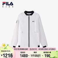 FILA 斐乐 童装儿童休闲运动上衣2024夏季中大童男童梭织外套潮