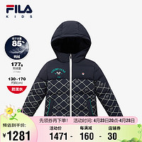 FILA 斐乐 儿童童装2023冬季棉羽中大童男常规羽绒服