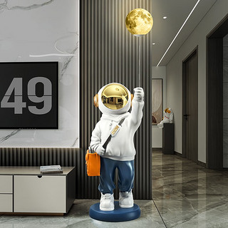 吉召 客厅宇航员太空人大型落地摆件电视柜旁轻奢装饰品新房子乔迁礼物 橙色挎包太空人124cm 无规格