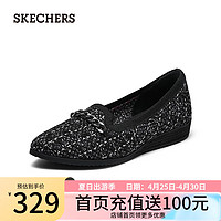 斯凯奇（Skechers）夏季女子时尚法式小香风鞋浅口平底单鞋158803 黑色/BLK 35.5