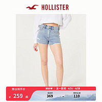 HOLLISTER24春夏高腰仿旧浅色牛仔宽松破洞短裤女 KI349-4198 破洞款，浅色水洗 000 (160/58A)