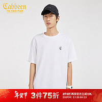 CABBEEN卡宾男装休闲短袖T恤春夏款潮流印花多色A 漂白色02 50/175/L