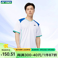 YONEX 尤尼克斯 2024新款尤尼克斯羽毛球服短袖速干运动上衣比赛训练服110034 白色  M