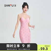 SANFU 三福 春季甜美印花胸杯 外穿睡裙睡衣家居服 粉色 M