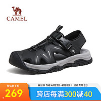 骆驼（CAMEL）2024休闲凉鞋时尚拼接免系户外软弹舒适男鞋 G14M076648 夜黑色 39