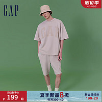 Gap男装2024夏季法式圈织柔软logo抽绳短裤宽松休闲裤889603 米色 170/80A(M)亚洲尺码