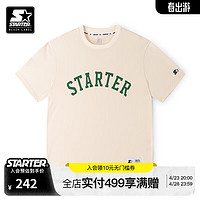 STARTER短袖2024夏季宽松版型同款学院风格字体T恤宽松 桦木白 S 165/84A