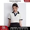 TEENIE WEENIE TeenieWeenie小熊2023夏季新款基础款学院风撞色V领Polo衫上衣女