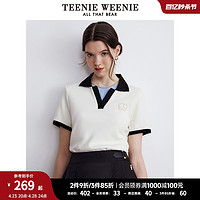 TEENIE WEENIE TeenieWeenie小熊2023夏季新款基础款学院风撞色V领Polo衫上衣女