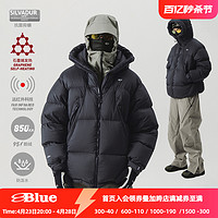 NOTHOMME BLUE蓝岐极光冬季户外防水高蓬白鹅绒中长款连帽羽绒服男 深灰色 S