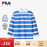 FILA 斐乐 童装儿童长袖上衣2024夏小童男童T恤POLO衫 满印一-ZA 105cm