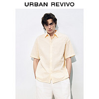 UR2024夏季男装时尚气质风肌理感纽扣开襟衬衫UML240034 米白 S