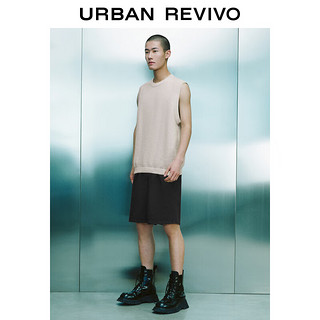 URBAN REVIVO 男士休闲肌理感无袖针织衫 UMF940018 裸杏色 XS