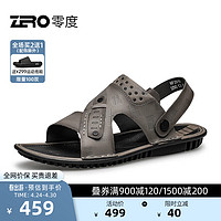 零度Zero男鞋2024夏季手工缝制凉拖鞋防滑耐磨透气沙滩凉鞋 灰色 40