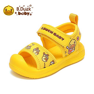 B.Duck 小黄鸭（B.Duck）童鞋儿童凉鞋 夏季男女童沙滩鞋防滑透气宝宝鞋 鸭黄 23码内长约148mm