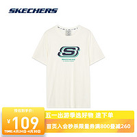 SKECHERS 斯凯奇 时尚T恤衫L223U184 棉花糖白7121 M