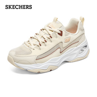 SKECHERS 斯凯奇 2023春女款闪电老爹鞋网面透气运动鞋896114 自然色/NAT 38