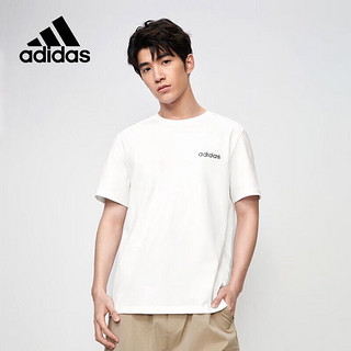 adidas 阿迪达斯 春夏简约男装运动套头时尚潮流T恤  白 A/XL /