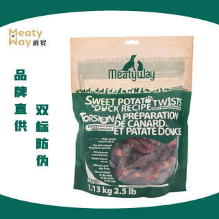 Meatyway 爵宴宠物狗狗零食宠物成幼犬通用磨牙棒洁齿骨咬胶互动零食 鸭胸肉缠地瓜干1.13kg