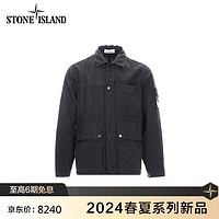 STONE ISLAND石头岛 24春夏 纯色单排扣宽松长袖外套 黑色 801542330-L