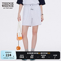 Teenie Weenie小熊夏季休闲宽松简约舒适针织短裤子女 灰色 170/L