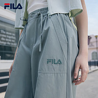 FILA 斐乐 官方女士梭织长裤2024夏宽松休闲裤子