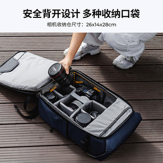 卓尔（K&F CONCEPT）摄影双肩包户外专业相机包佳能索尼复古微单反摄影背包大容量两机多镜相机背包双肩式