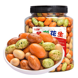 憨豆熊 酥脆多彩鱼皮花生米400g罐装多彩豆日本豆老式即食解馋休闲小零食