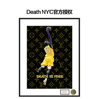 三为 SUNWAYART）Death NYC亲签限量版画湖人男孩房NBA球星客厅挂画45x32cm KOBE 铝合金（黑）