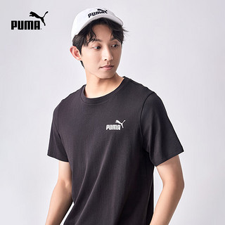 PUMA 彪马 官方 夏季新款夏季男女同款休闲印花短袖T恤 ESS NO1 LOGO 683484 黑色-01 XS(165/88A)