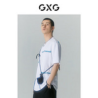 GXG男装 自我疗愈系列圆领短袖T恤 夏季 白色 165/S