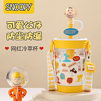 百亿补贴：SNOOPY 史努比 女网红吸管大肚杯便携水杯可爱搅拌杯子夏冷萃杯牛奶果汁杯